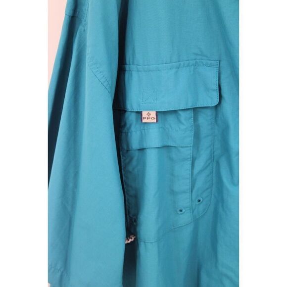 Columbia Button Up Fishing Shirt Men Blue 4X Short Sleeve Vented Outdoor - Picture 4 of 9